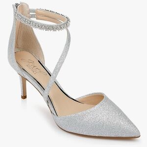 Jewel Badgley Mischka Sparkling Silver Heels